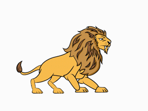 Gif animé lion aux aguets